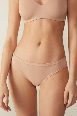 Dámské Kalhotky Intimissimi Brazilian in Ultralight Supima® Bavlněné Béžový | CZ IS3516