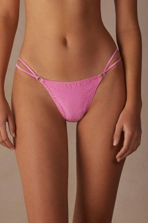 Dámské Kalhotky Intimissimi Cool Minimal String Tanga Růžové | CZ ZG3815