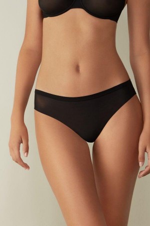 Dámské Kalhotky Intimissimi Invisible Touch Brazilian Černé | CZ KI3505