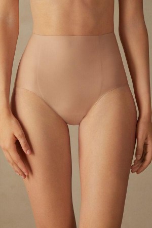 Dámské Kalhotky Intimissimi Raw-Cut Microfiber Briefs Béžový | CZ FM3614