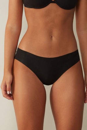 Dámské Kalhotky Intimissimi Seamless Supima® Bavlněné Černé | CZ GL3631