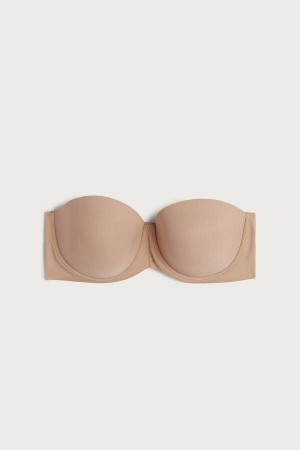 Dámské Podprsenky Intimissimi Carola Bandeau in Microfiber Béžový | CZ DN4834