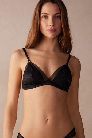 Dámské Podprsenky Intimissimi Cool Minimal Emma Triangle Černé | CZ WY4920