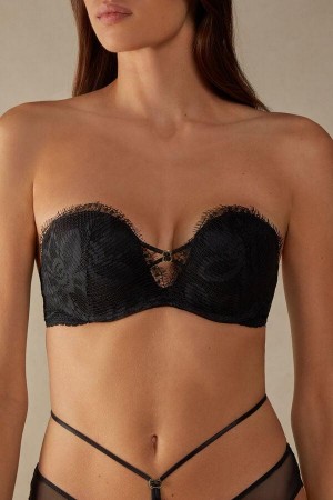 Dámské Podprsenky Intimissimi Sensual Unbounded Monica Bandeau Černé | CZ DN4852