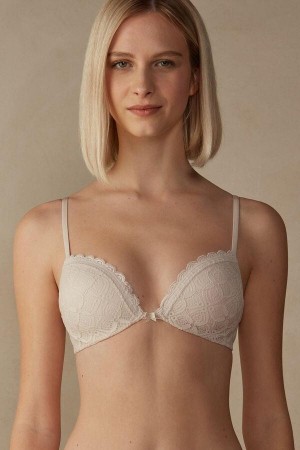 Dámské Podprsenky Intimissimi Silvia Push-up in Krajkové Růžové | CZ FM4926