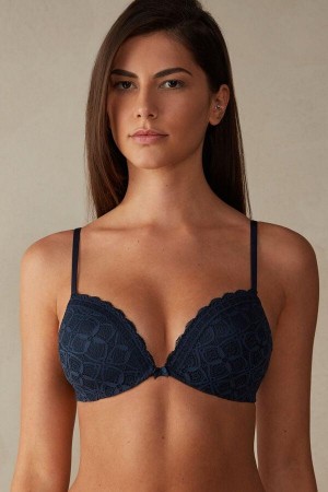 Dámské Podprsenky Intimissimi Silvia Push-up in Krajkové Blankyt | CZ RW4768