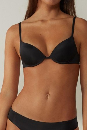 Dámské Podprsenky Intimissimi Simona Microfiber Super Push-Up Černé | CZ UT4713