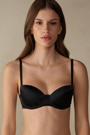 Dámské Podprsenky Intimissimi Sofia Balconette in Silk Černé | CZ FM4523