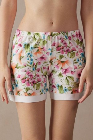 Dámské Pyžama Intimissimi Botanical Lyrics Modal Shorts Viacfarebný Bílé | CZ GL4081