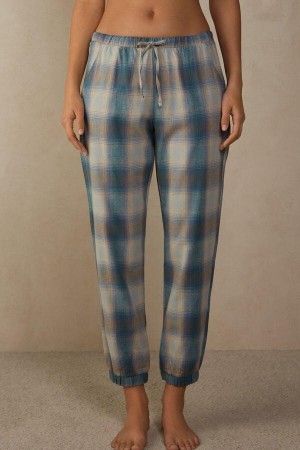 Dámské Pyžama Intimissimi Cozy Mountains Brushed Cloth Pants with Cuffs Blankyt | CZ WY3990