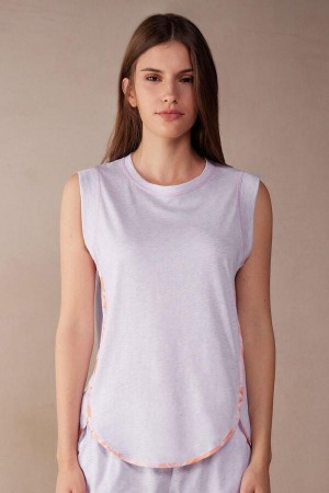 Dámské Pyžama Intimissimi Iris and Apricot Ultrafresh Supima® Bavlněné Tank Top Fialové | CZ KI3973