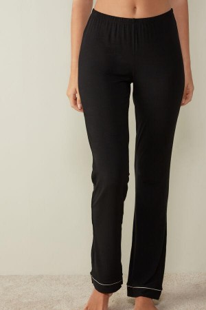 Dámské Pyžama Intimissimi Long Micromodal Trousers Černé | CZ EX4041