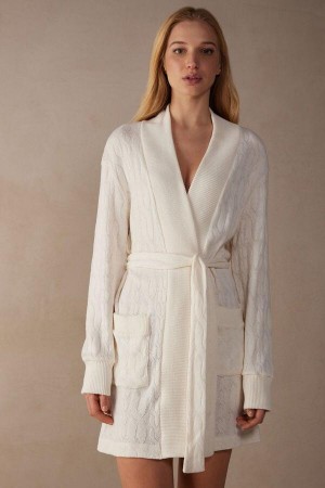 Dámské Pyžama Intimissimi Lost in Fields Braided Robe Bílé | CZ WY3859