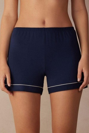 Dámské Pyžama Intimissimi Modal Shorts with Contrast Trim Blankyt | CZ RW4092