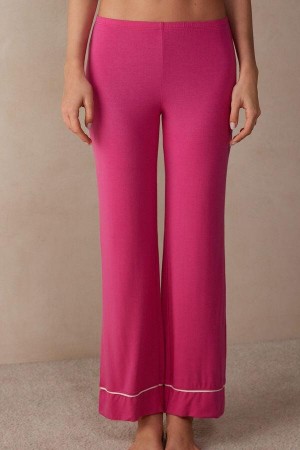 Dámské Pyžama Intimissimi Pretty Flowers Full Length Modal Pants Růžové Bílé | CZ WY4015