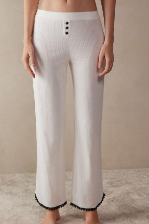 Dámské Pyžama Intimissimi Pure Joy Full Length Bavlněné Pants Bílé | CZ XF4022