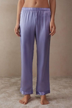 Dámské Pyžama Intimissimi Silk Satin Pants Levandule | CZ ZG4023