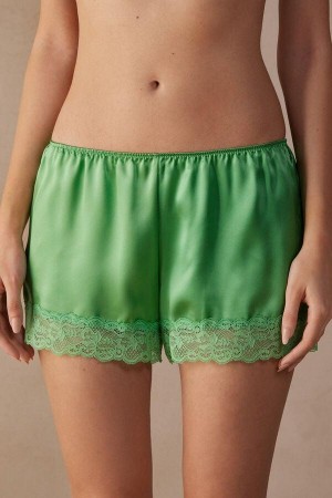 Dámské Pyžama Intimissimi Silk Shorts Mátově Zelená | CZ JJ4078