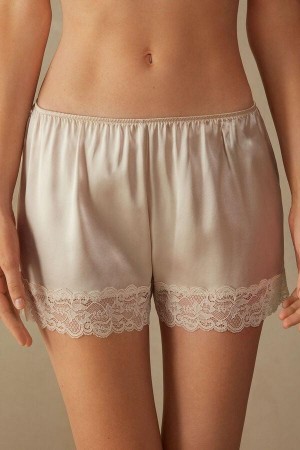 Dámské Pyžama Intimissimi Silk Shorts Růžové | CZ AP4051