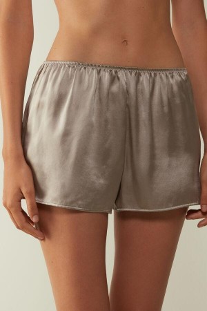 Dámské Pyžama Intimissimi Smooth Silk-Satin Shorts Béžový | CZ TV4064