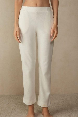 Dámské Pyžama Intimissimi Warm Cuddles Full Length Pants Krém | CZ HK3994