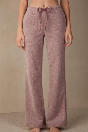 Dámské Pyžama Intimissimi Zimní Candies Full Length Sweatpants Tmavě Růžové | CZ IS4009