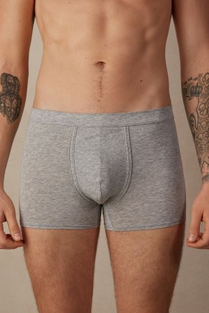 Pánské Boxer Intimissimi Natural Fresh Supima® Bavlněné Světle Šedé | CZ GL3482