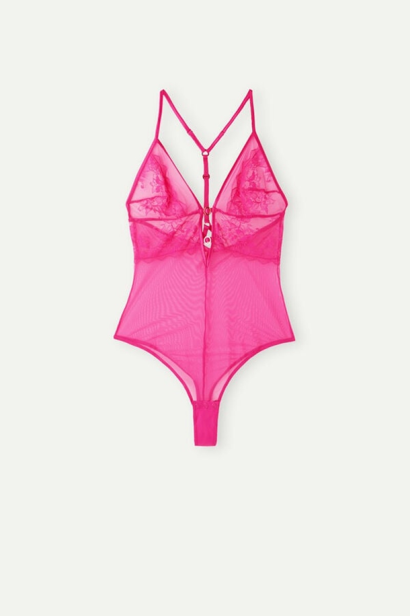 Dámské Body Intimissimi Fearless Femininity Tulle and Krajkové Růžové | CZ HK4183