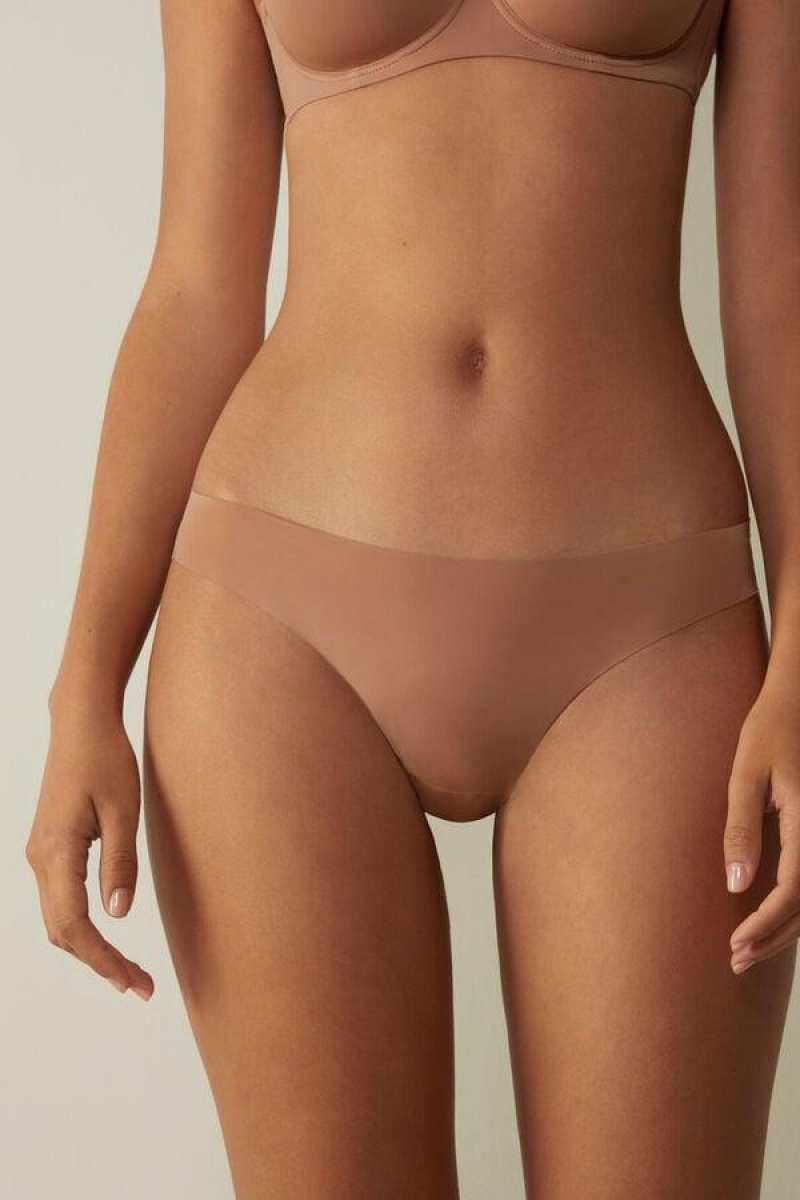 Dámské Kalhotky Intimissimi Brazilian in Seamless Ultra Light Microfiber Béžový | CZ HK3507