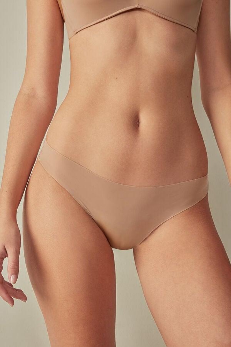 Dámské Kalhotky Intimissimi Brazilian in Seamless Ultra Light Microfiber Béžový | CZ MA3497