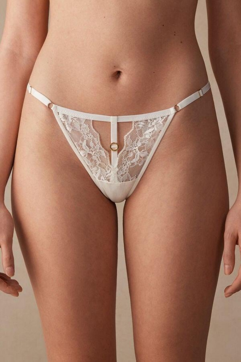 Dámské Kalhotky Intimissimi Fearless Femininity String Tanga Bílé | CZ SO3797