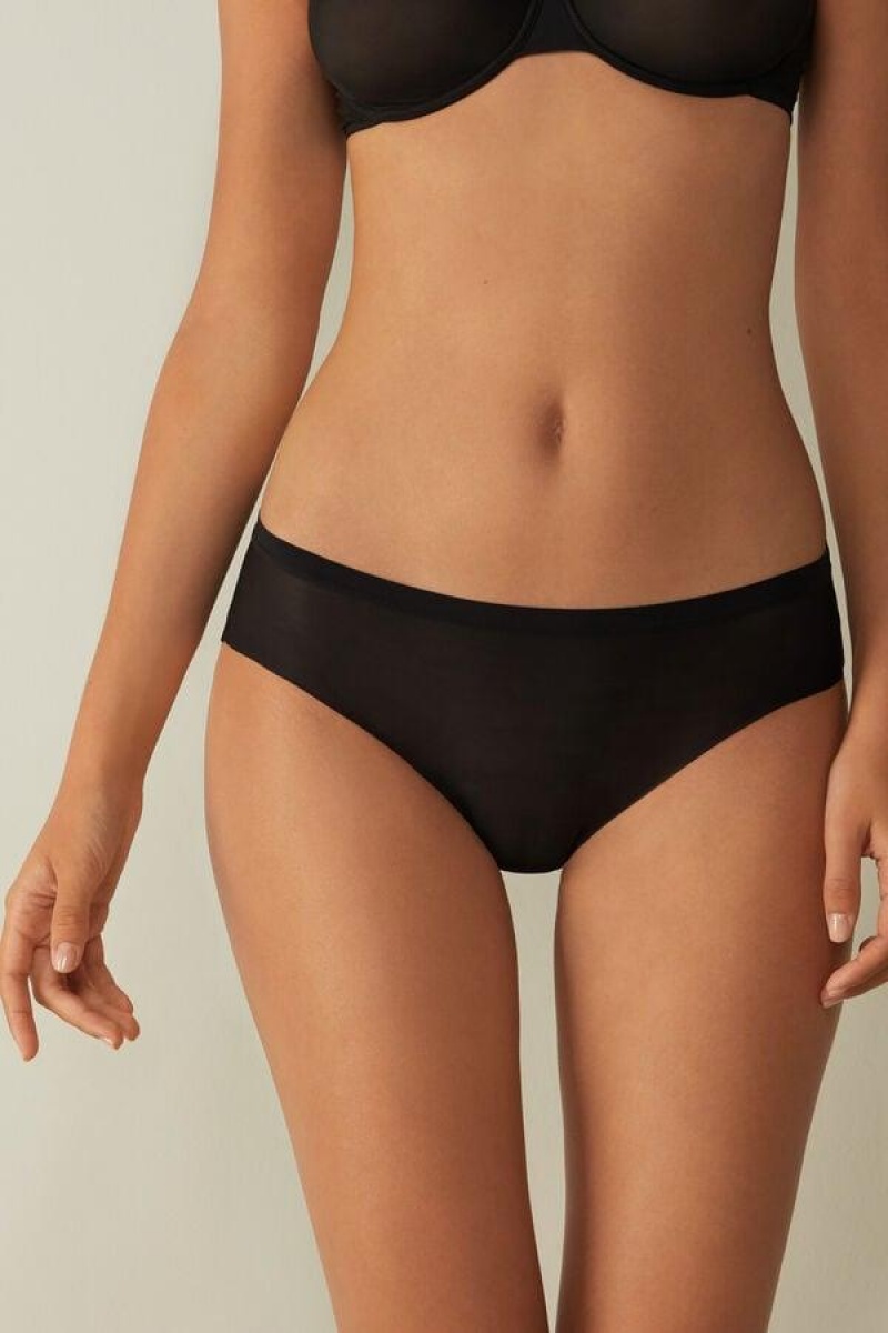 Dámské Kalhotky Intimissimi Invisible Touch Briefs Černé | CZ ZG3711