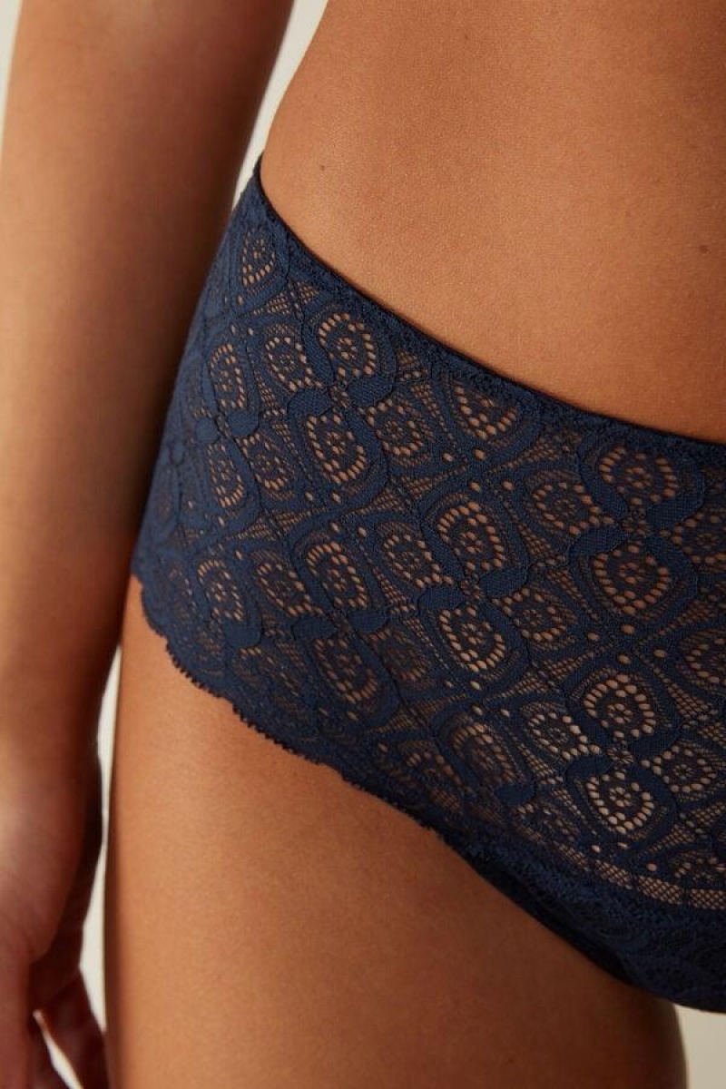 Dámské Kalhotky Intimissimi Krajkové Hipster Blankyt | CZ SO3745