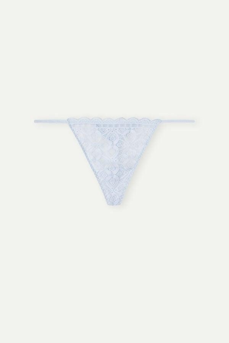 Dámské Kalhotky Intimissimi Krajkové String Tanga Blankyt | CZ RW3805