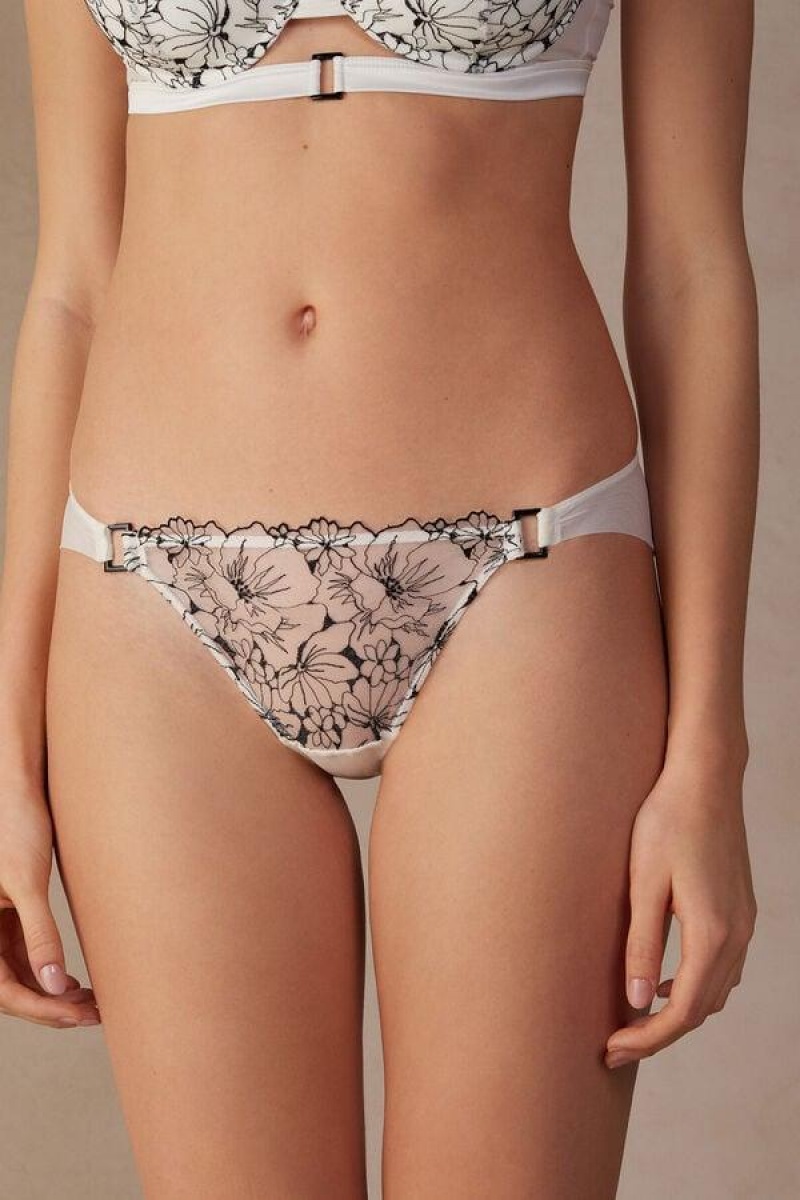 Dámské Kalhotky Intimissimi Pure Joy Bílé Černé | CZ UT3698