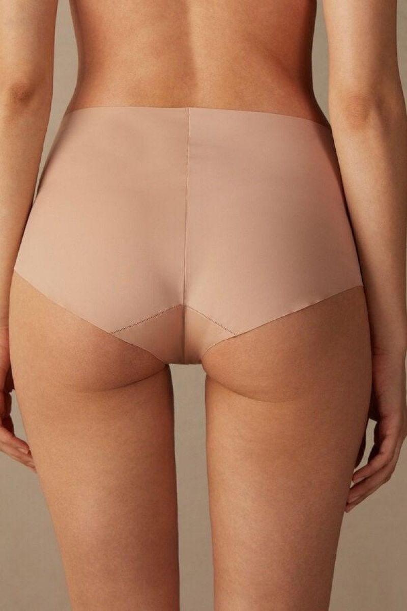 Dámské Kalhotky Intimissimi Seamless Microfiber Hipster Béžový | CZ PQ3722