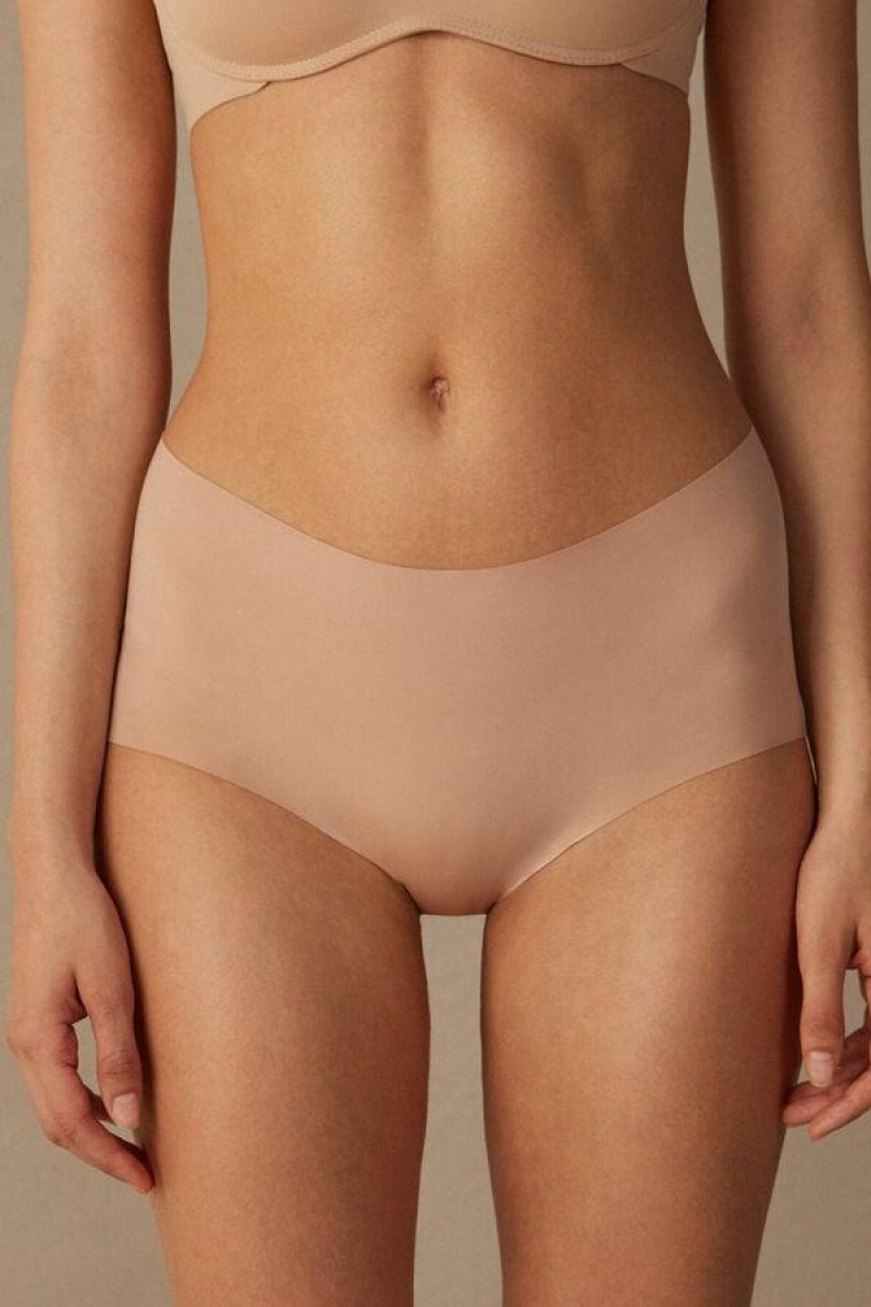 Dámské Kalhotky Intimissimi Seamless Microfiber Hipster Béžový | CZ PQ3722