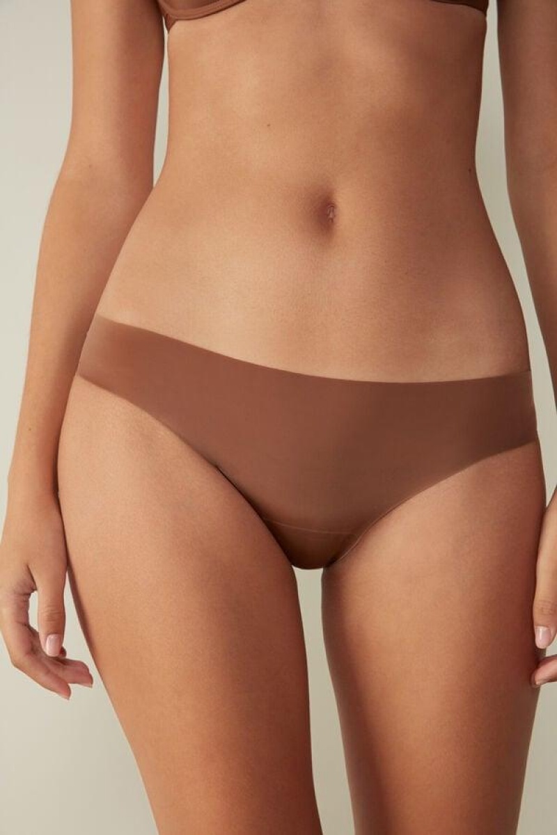 Dámské Kalhotky Intimissimi Seamless Microfiber Tmavě Béžový | CZ ZG3607