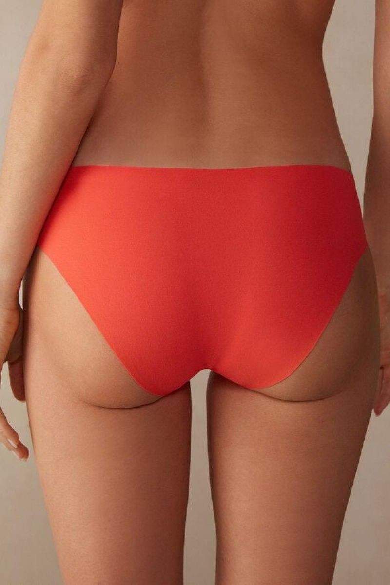 Dámské Kalhotky Intimissimi Seamless Supima® Bavlněné Tmavě Červené | CZ DN3685