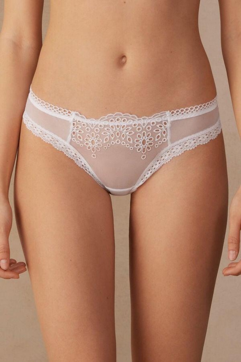 Dámské Kalhotky Intimissimi Timeless Simplicity Brazilian Bílé | CZ WY3599