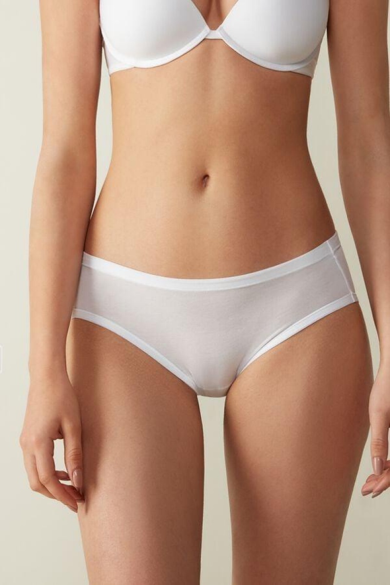 Dámské Kalhotky Intimissimi Ultralight Supima® Bavlněné Briefs Bílé | CZ UT3621