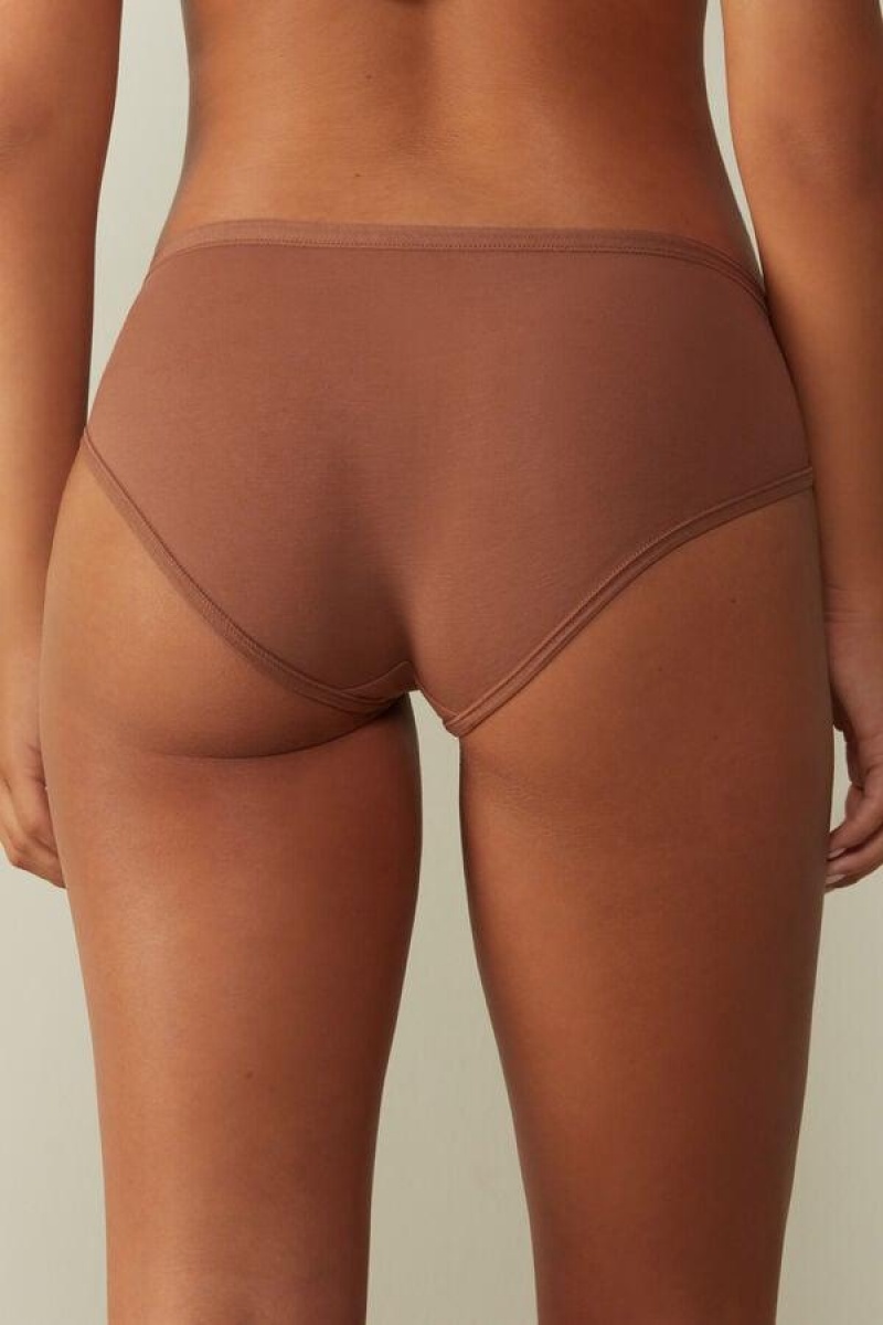 Dámské Kalhotky Intimissimi Ultralight Supima® Bavlněné Briefs Tmavě Béžový | CZ CE3605