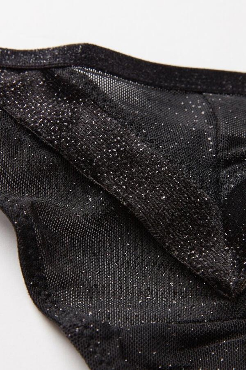 Dámské Kalhotky Intimissimi Under the Stars String Tanga Černé | CZ GL3794