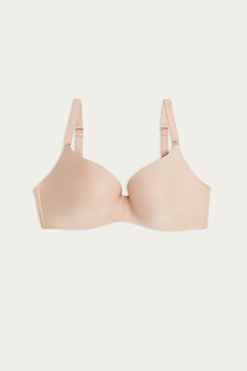 Dámské Podprsenky Intimissimi Adele Triangle in Ultralight Microfiber Béžový | CZ UT4634