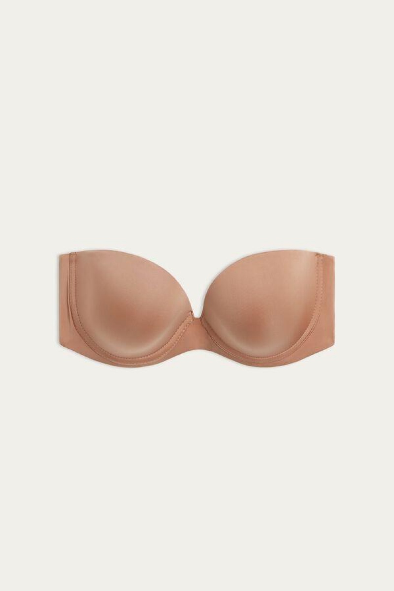 Dámské Podprsenky Intimissimi Anna Bandeau in Ultralight Microfiber Béžový | CZ EX4844