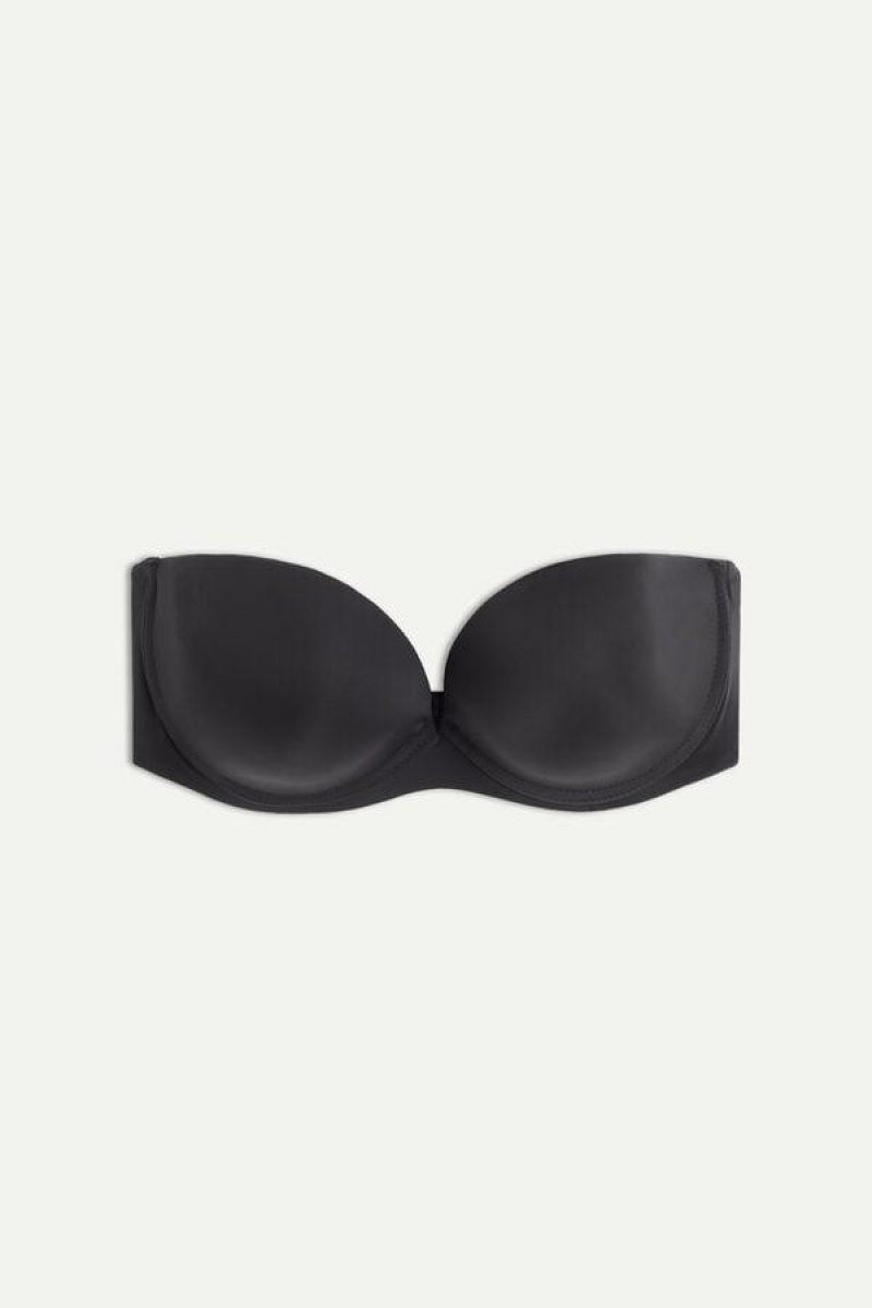 Dámské Podprsenky Intimissimi Anna Bandeau in Ultralight Microfiber Černé | CZ RW4843