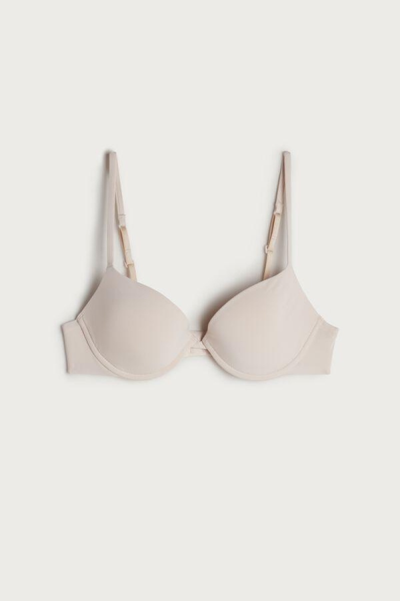 Dámské Podprsenky Intimissimi Bellissima Push-up in Microfiber Růžové | CZ PQ4710