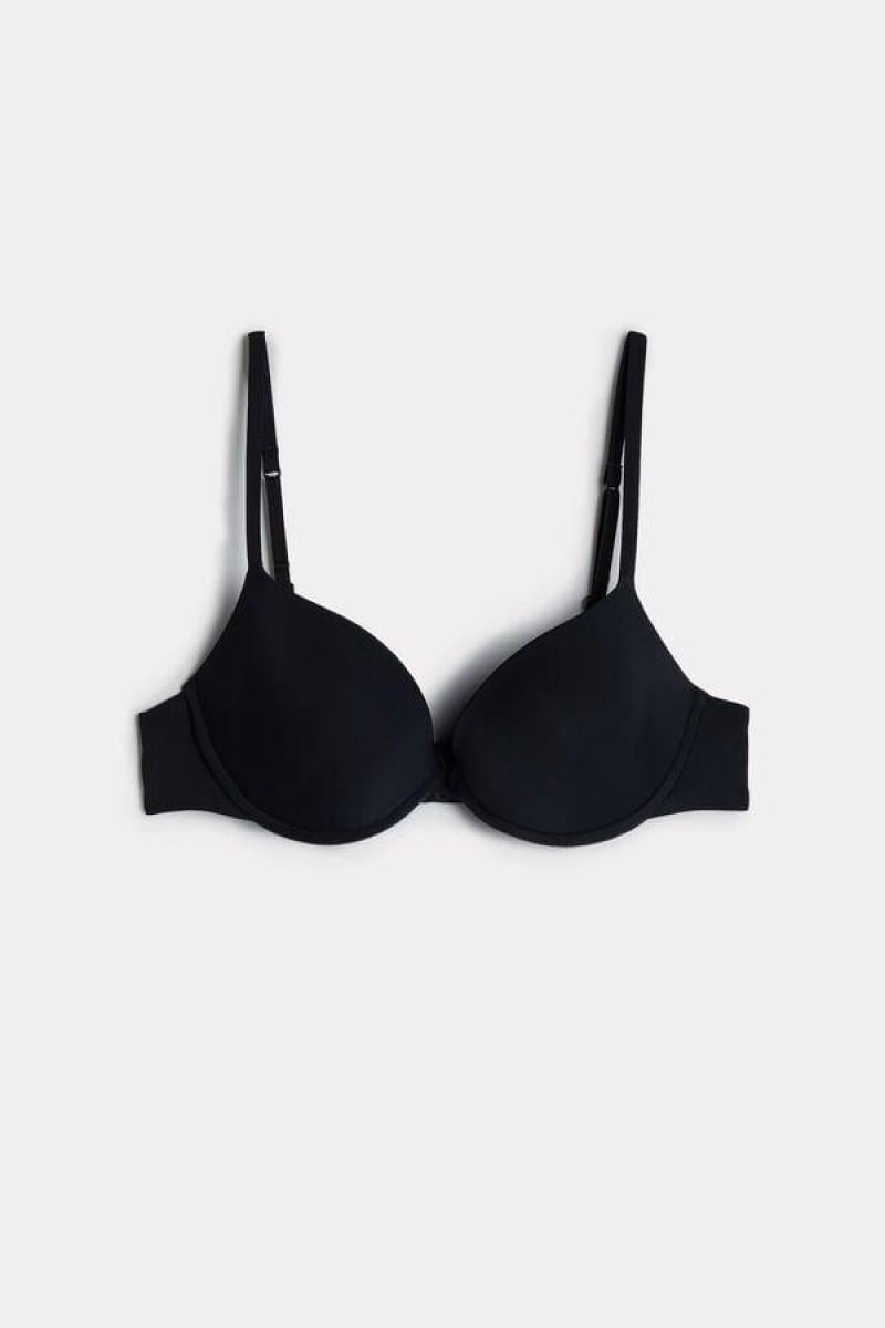 Dámské Podprsenky Intimissimi Bellissima Push-up in Microfiber Černé | CZ SO4708