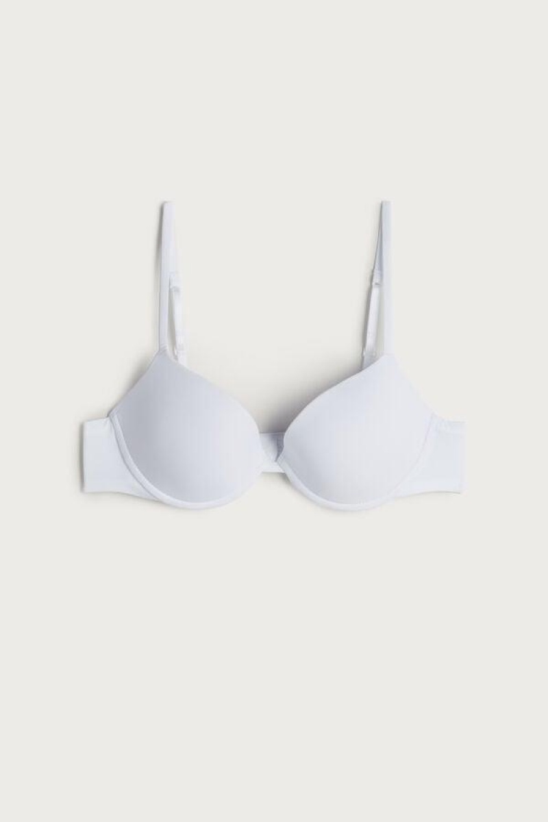 Dámské Podprsenky Intimissimi Bellissima Push-up in Microfiber Bílé | CZ DN4707