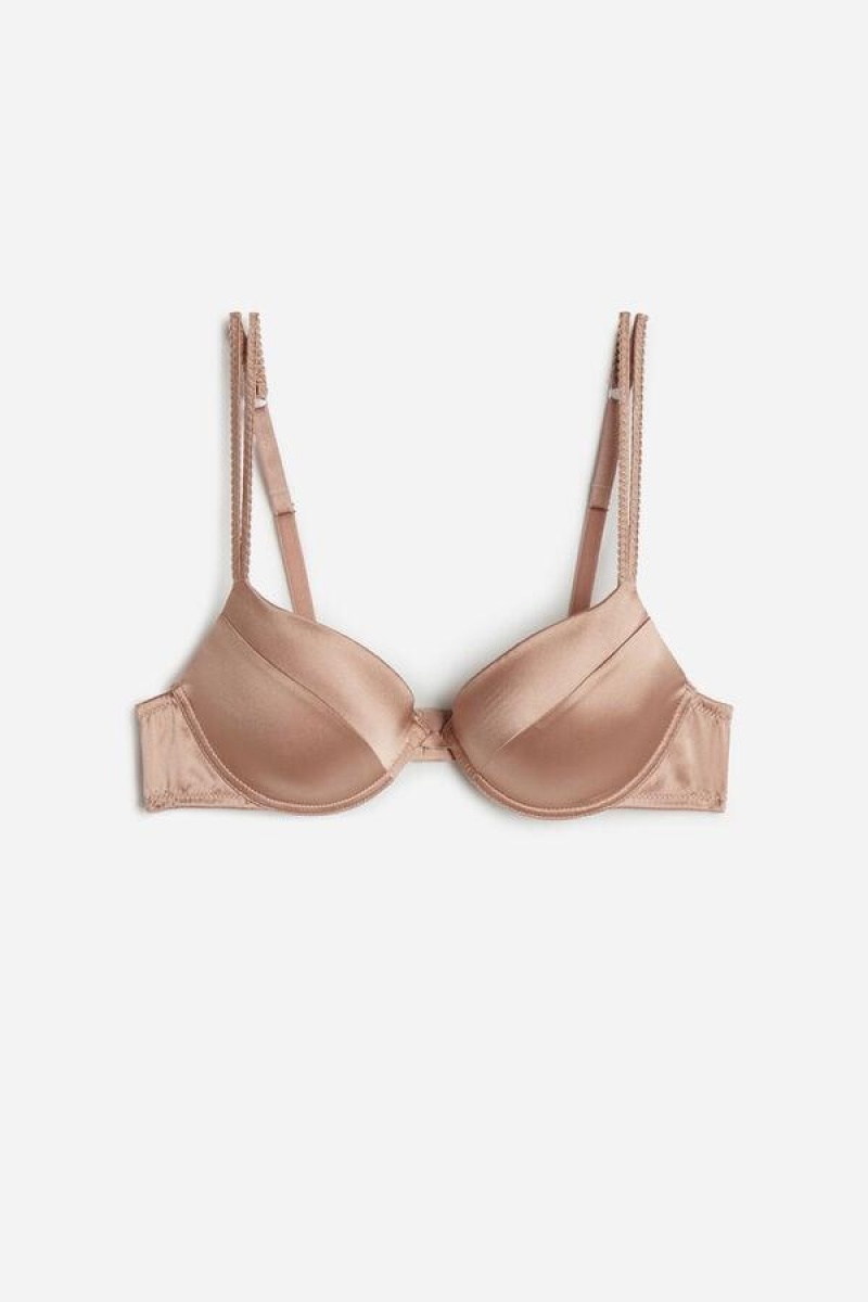 Dámské Podprsenky Intimissimi Bellissima Silk Push-Up Růžové | CZ NB4721